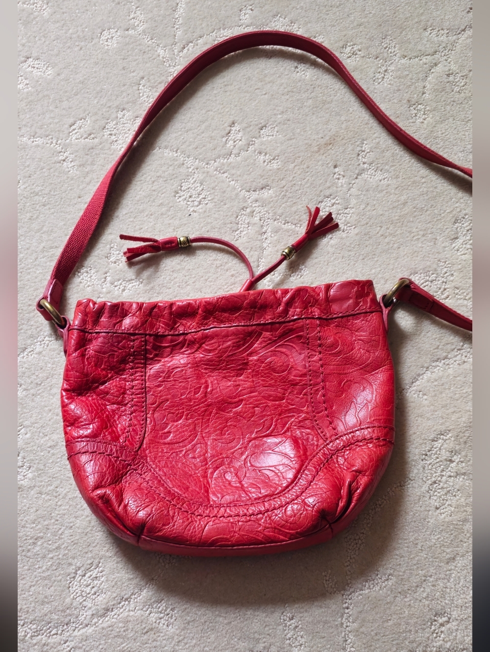 Fossil Drawstring Leather Bag - Picture 2 of 6